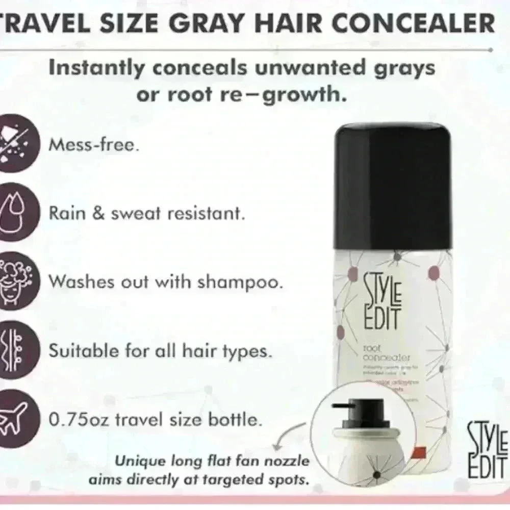 Style Edit Root Concealer Washable Touch Up Spray .75oz Travel Size Medi…